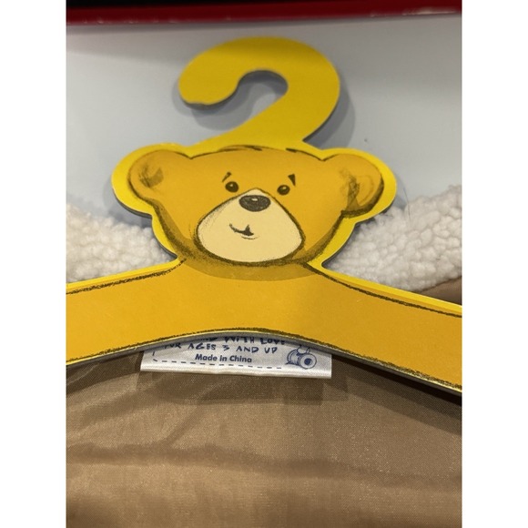 Build A Bear Faux Suede Sherpa Aviator Jacket Collar & Pockets On Hanger w/ Bag - Picture 5 of 7